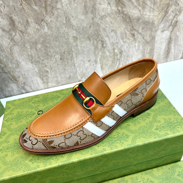 GG x Adidas Men's Loafer Light Brown Canvas Cowhide 724881