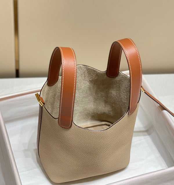 picotin lock 18 beige marrone togo ghw