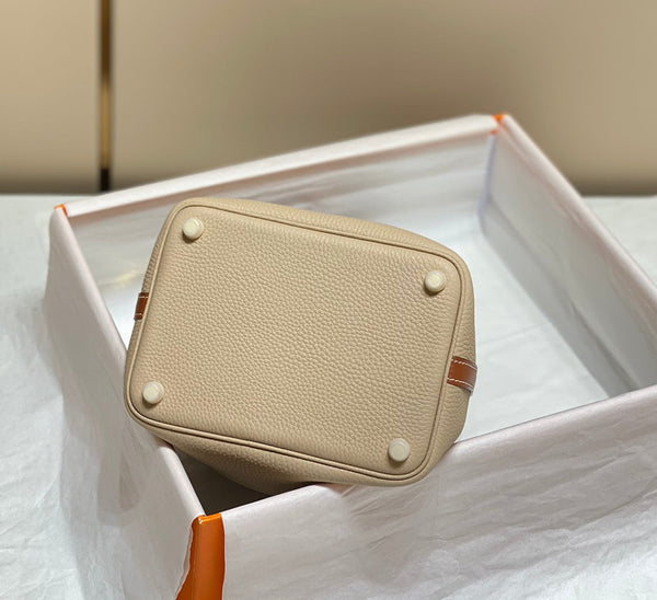 picotin lock 18 beige marrone togo ghw