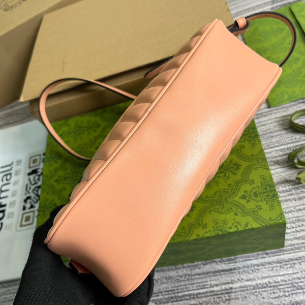 GG MARMONT SMALL 24 MATELASSÉ IN PELLE DI VITELLO ROSA PESCA