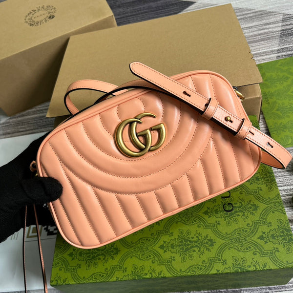 GG MARMONT SMALL 24 MATELASSÉ IN PELLE DI VITELLO ROSA PESCA