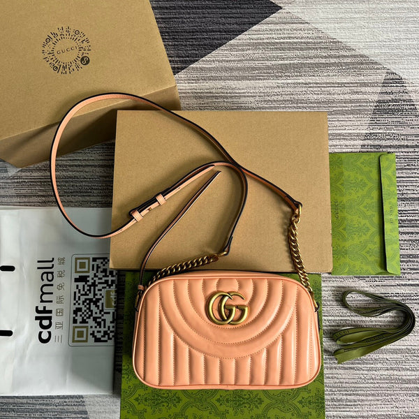 GG MARMONT SMALL 24 MATELASSÉ IN PELLE DI VITELLO ROSA PESCA