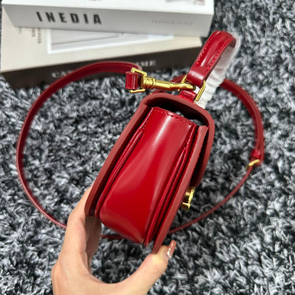 BESACE TRIPHOME 17 PELLE DI VITELLO ROSSO CILIEGIA