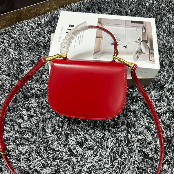 BESACE TRIPHOME 17 PELLE DI VITELLO ROSSO CILIEGIA