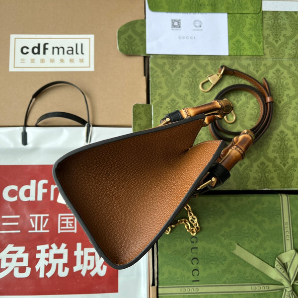 Gucci Diana Bamboo Bag Brown Calfskin 240101