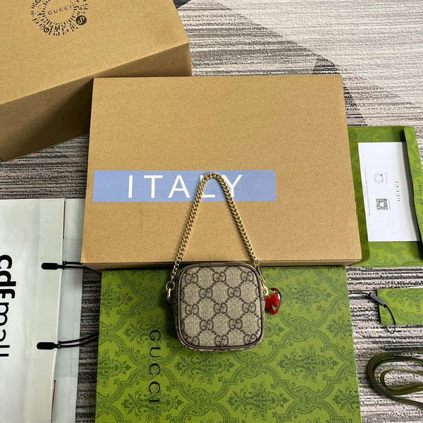 BORSA GG SUPERMINI 3 BOX IN TELA BEIGE