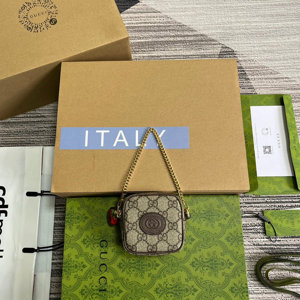 BORSA GG SUPERMINI 3 BOX IN TELA BEIGE