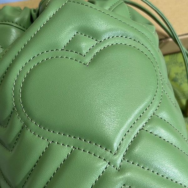BORSA A SECCHIELLO GG MARMONT 17 IN PELLE DI VITELLO VERDE CHIARO