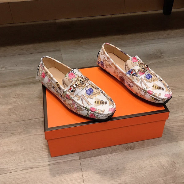 GG Men's Flower Loafer Multicolor Printed Leather 534586