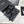 cc dad sandals black grained calfskin enamel logo