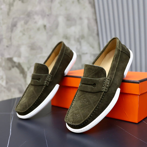 HM GUILLAUME LOAFER OLIVE SUEDE