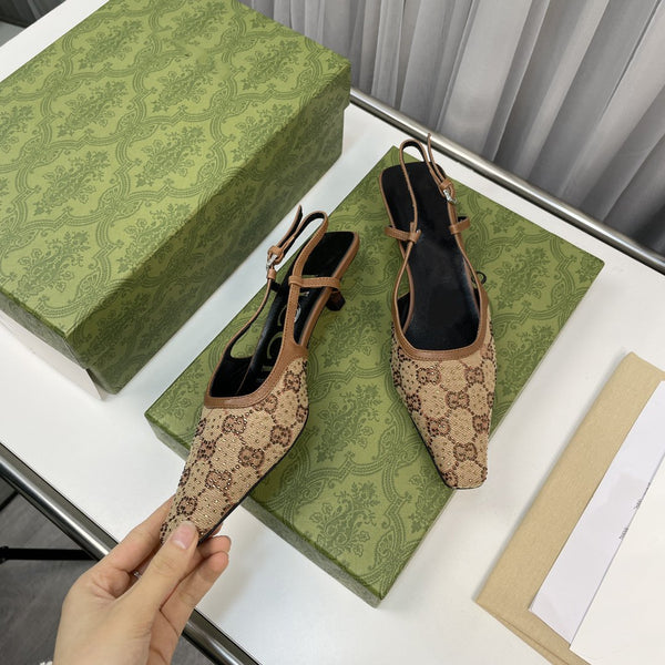 décolleté con cinturino posteriore 40 in tela beige ed ebano