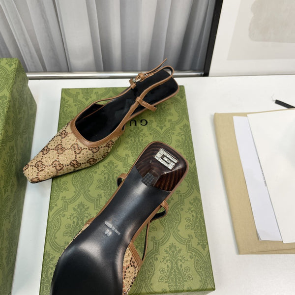 décolleté con cinturino posteriore 40 in tela beige ed ebano