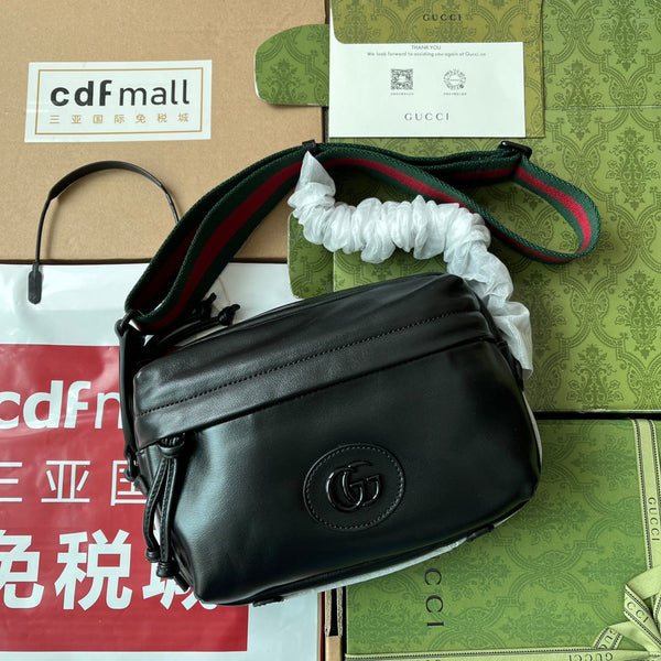 BORSA A TRACOLLA 23 IN PELLE DI VITELLO NERA