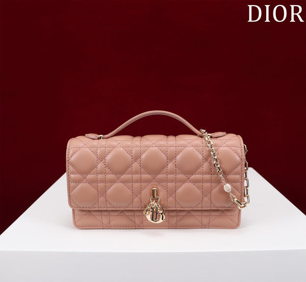my cd mini 21 rose lambskin