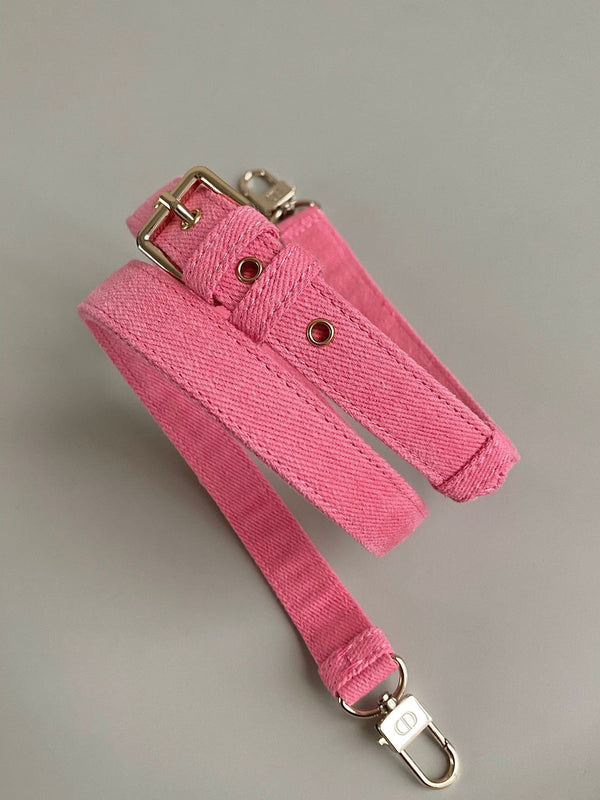 BORSA D-JOY 22 IN DENIM MACROCANNAGE ROSA SCURO