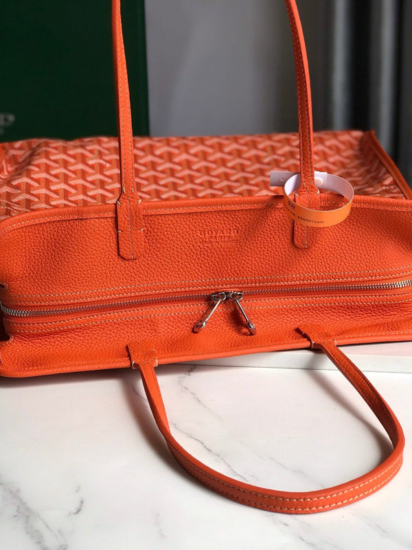 BORSA HARDY PM 40 IN TELA GOYARDINE ARANCIONE E RIFINITURE IN PELLE TAURILLON