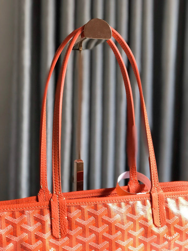 BORSA HARDY PM 40 IN TELA GOYARDINE ARANCIONE E RIFINITURE IN PELLE TAURILLON