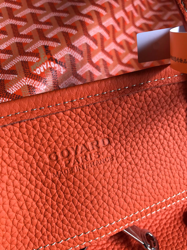 BORSA HARDY PM 40 IN TELA GOYARDINE ARANCIONE E RIFINITURE IN PELLE TAURILLON