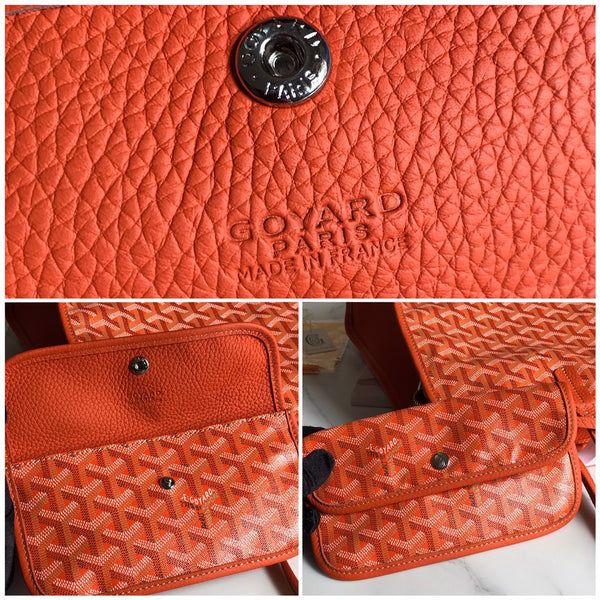 BORSA HARDY PM 40 IN TELA GOYARDINE ARANCIONE E RIFINITURE IN PELLE TAURILLON