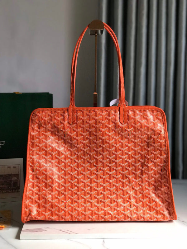 BORSA HARDY PM 40 IN TELA GOYARDINE ARANCIONE E RIFINITURE IN PELLE TAURILLON