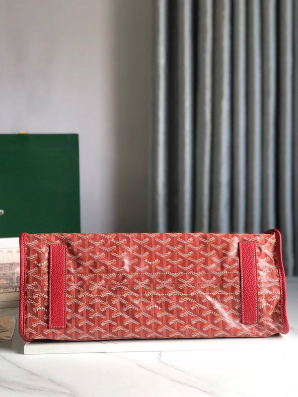 BORSA HARDY PM 40 IN TELA GOYARDINE ROSSA E RIFINITURE IN PELLE TAURILLON