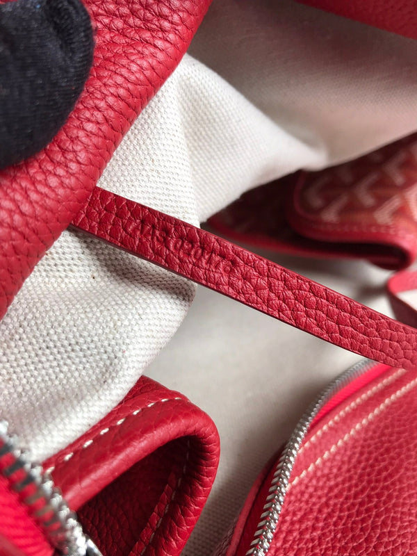 BORSA HARDY PM 40 IN TELA GOYARDINE ROSSA E RIFINITURE IN PELLE TAURILLON