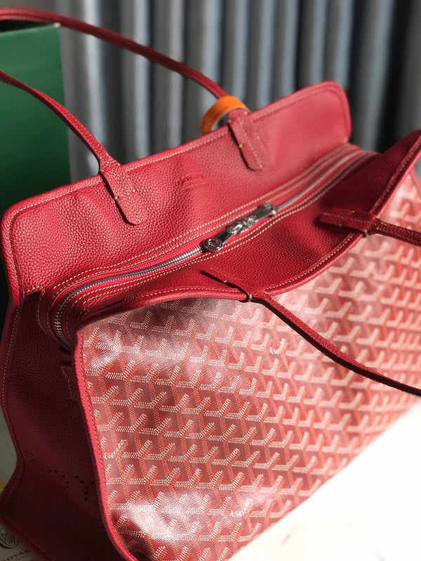BORSA HARDY PM 40 IN TELA GOYARDINE ROSSA E RIFINITURE IN PELLE TAURILLON
