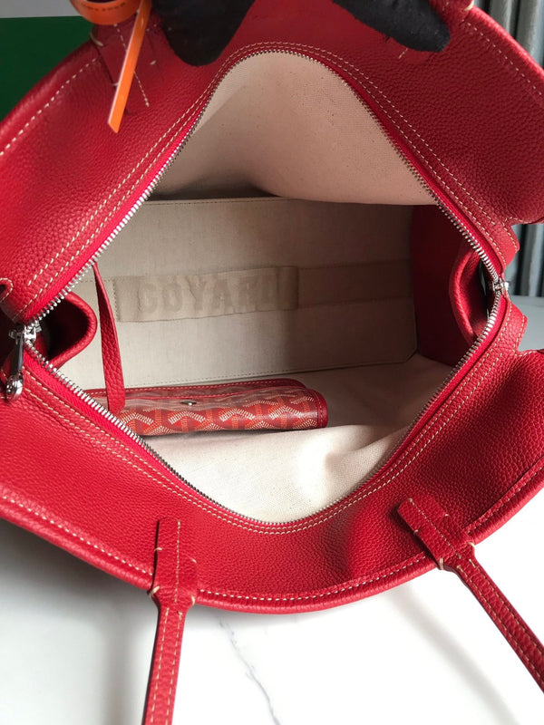 BORSA HARDY PM 40 IN TELA GOYARDINE ROSSA E RIFINITURE IN PELLE TAURILLON
