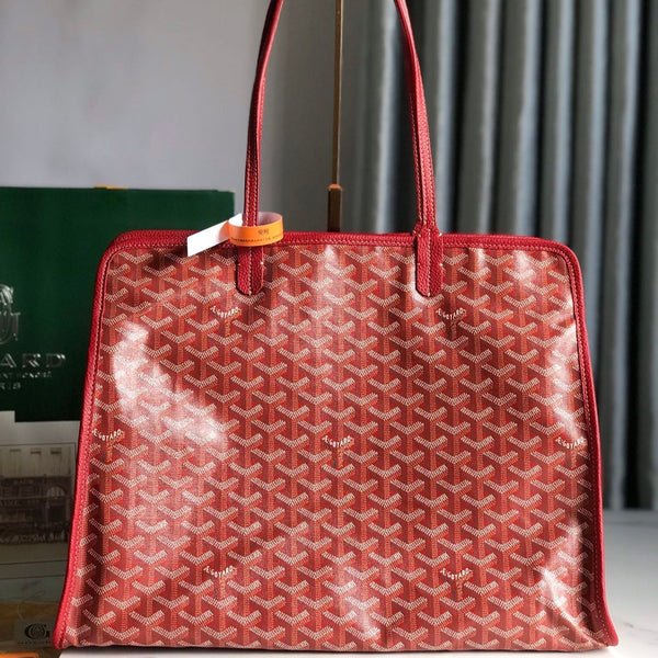 BORSA HARDY PM 40 IN TELA GOYARDINE ROSSA E RIFINITURE IN PELLE TAURILLON
