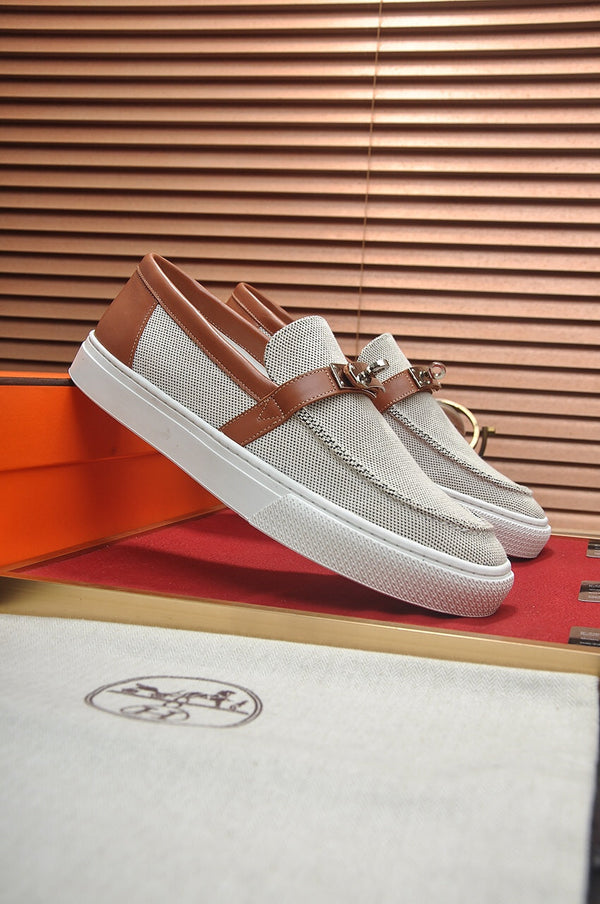 HM GAME SLIP-ON SNEAKER BLACK PLUM AND RUSSET DENIM