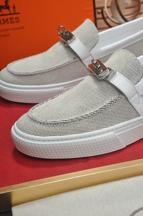 HM GAME SLIP-ON SNEAKER BLACK PLUM AND WHITE DENIM