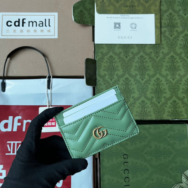 PORTA CARTE MARMONT TRAPUNTATO 10 IN PELLE DI AGNELLO VERDE CHIARO