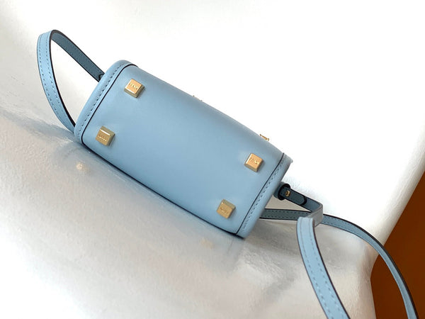 Borsa shopper Fend Mini Sunshine 18 in pelle blu 