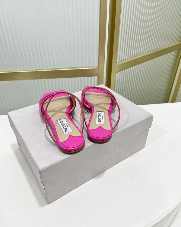 Sandali Jimmy in pelle di vacchetta rosa scuro 587679