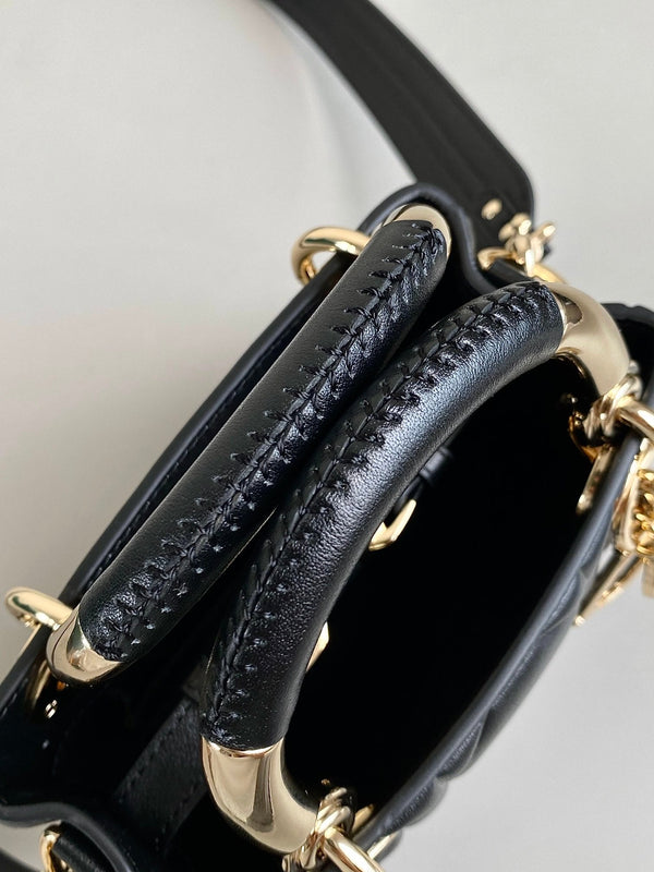 BORSA MINI LADY 19 IN PELLE DI AGNELLO NERA