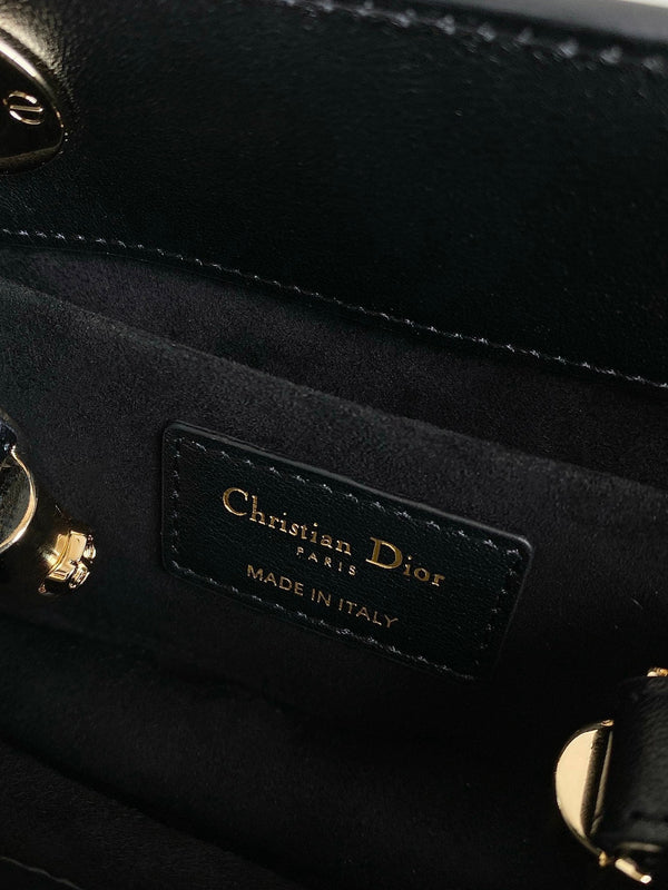 BORSA MINI LADY 19 IN PELLE DI AGNELLO NERA