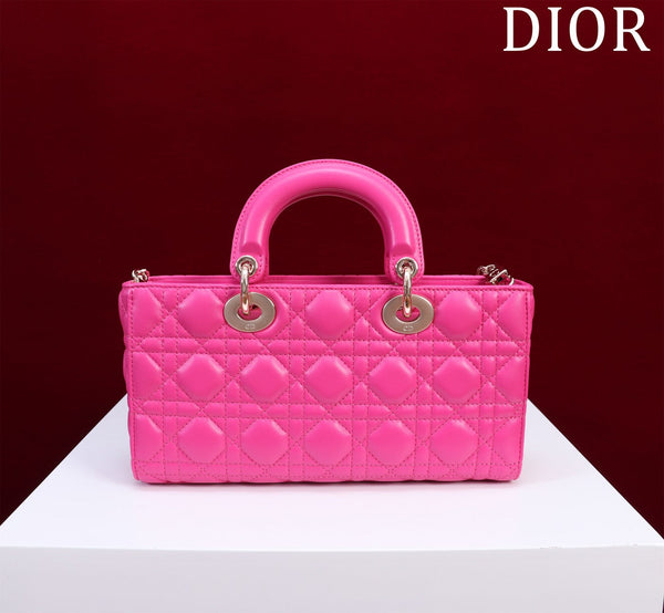 medium lady d-joy 26 pink lambskin