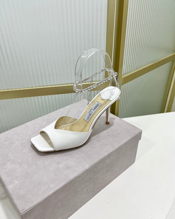 Sandalo Jimmy Saeda 85 in raso bianco 587730
