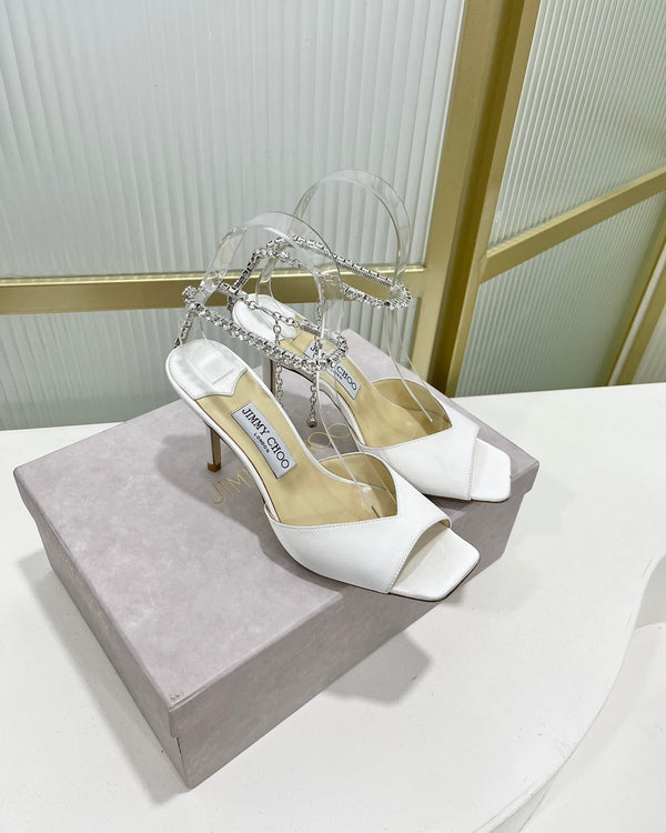 Sandalo Jimmy Saeda 85 in raso bianco 587730