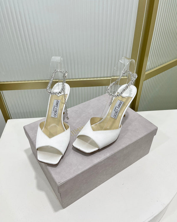 Sandalo Jimmy Saeda 85 in raso bianco 587730