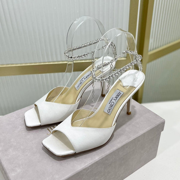 Sandalo Jimmy Saeda 85 in raso bianco 587730