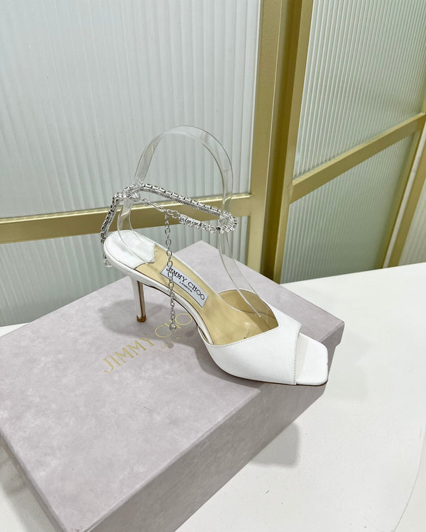Sandalo Jimmy Saeda 85 in raso bianco 587730