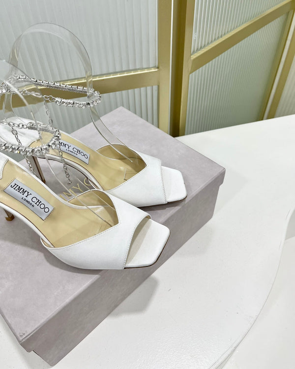 Sandalo Jimmy Saeda 85 in raso bianco 587730