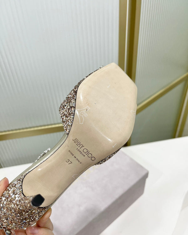 Jimmy Saeda Sandalo 85 In Raso Multicolore Con Glitter 587740