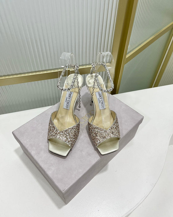 Jimmy Saeda Sandalo 85 In Raso Multicolore Con Glitter 587740