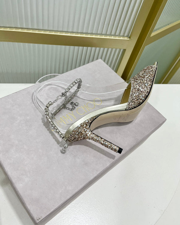 Jimmy Saeda Sandalo 85 In Raso Multicolore Con Glitter 587740