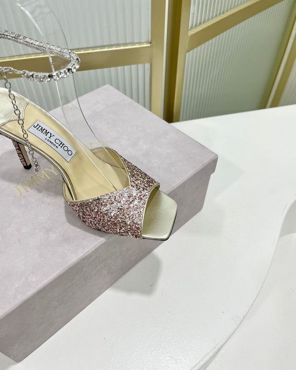 Jimmy Saeda Sandalo 85 In Raso Multicolore Con Glitter 587742