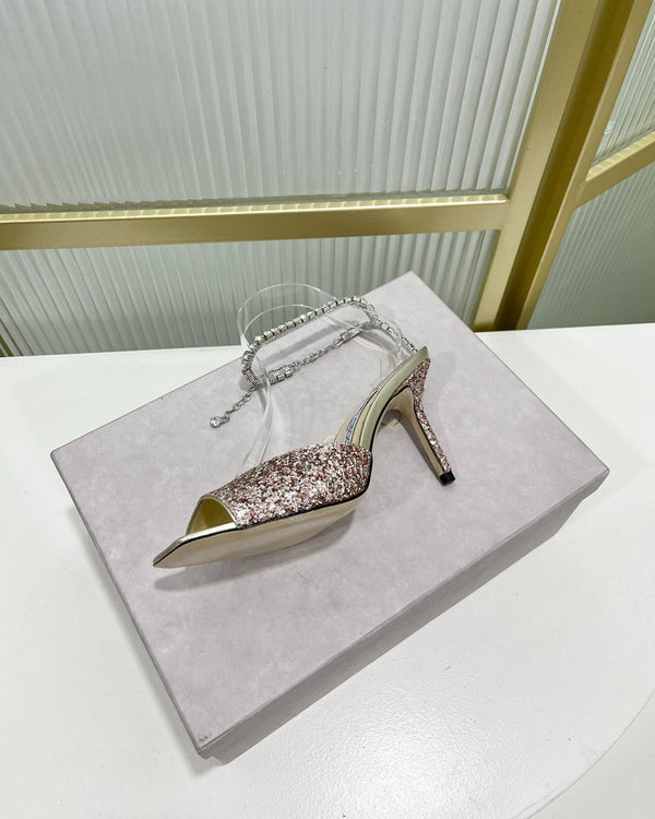 Jimmy Saeda Sandalo 85 In Raso Multicolore Con Glitter 587742
