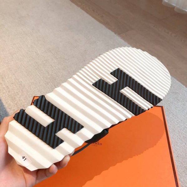 HM ELECTRIC SANDAL SPRUCE FABRIC AND CALFSKIN
